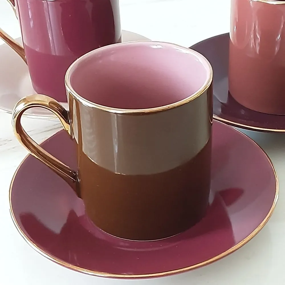 Classic Coffee & Tea Cups and Saucers Set of 3